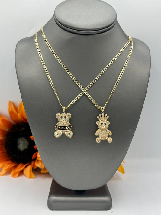 14K Teddy His & Hers With Cuban chain by GDO