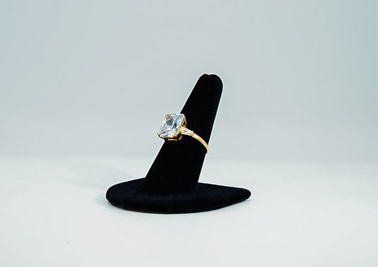 14k Square Stone Ring by GDO