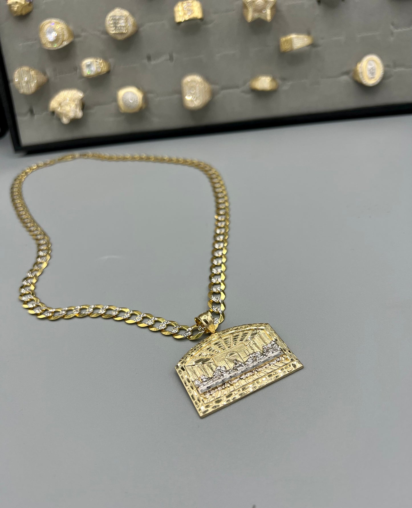 New 🔥 14K Solid Cuban Chain With Large Last Super Pendant by GDO