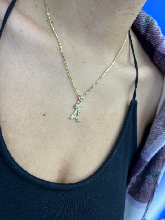 14K Letter Pendant With Franco Chain by GDO