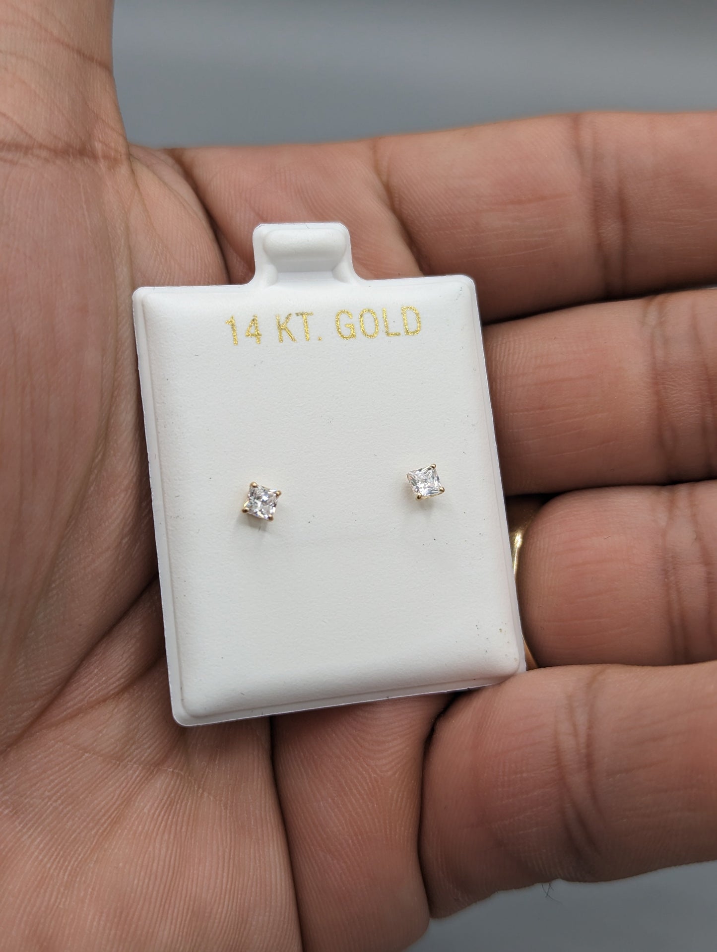 14k Earrings with cz stones - 1 PER ORDER!