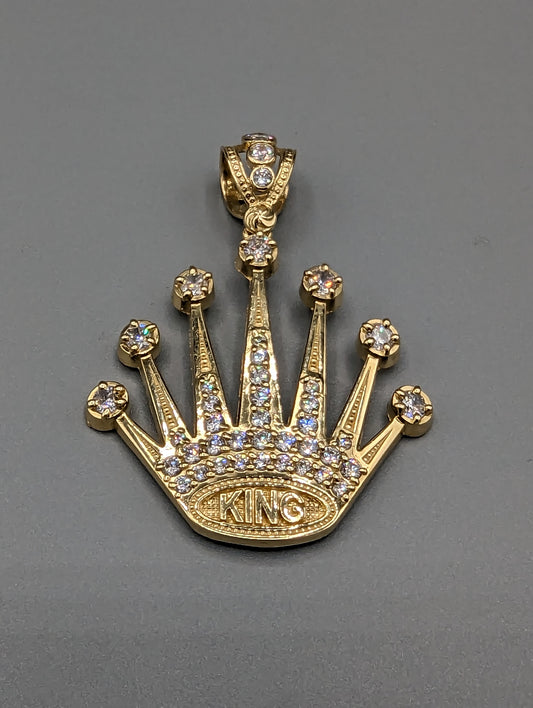 14k King Crown Pendant