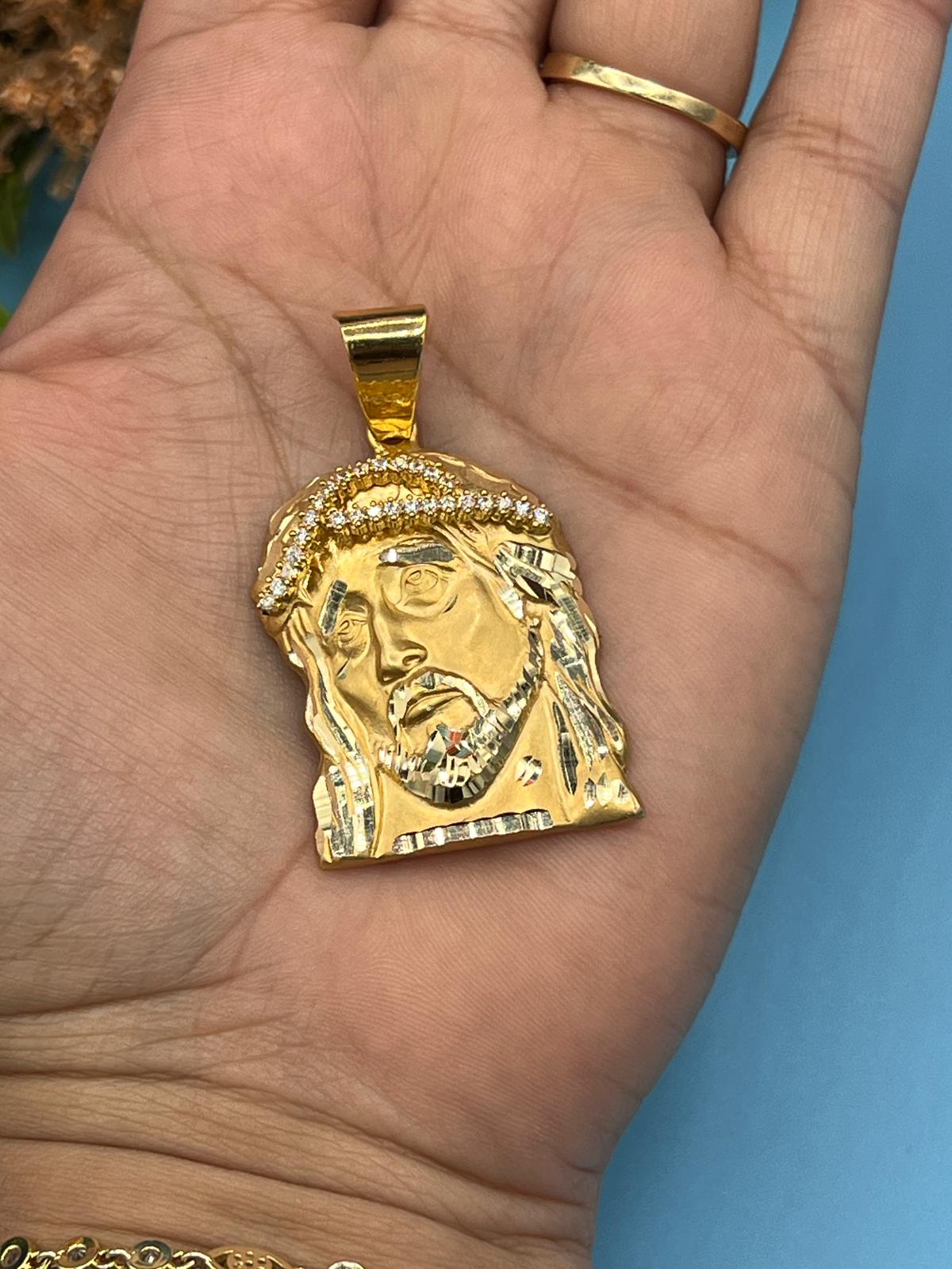 14K Solid Yellow Gold Jesús Face by GD