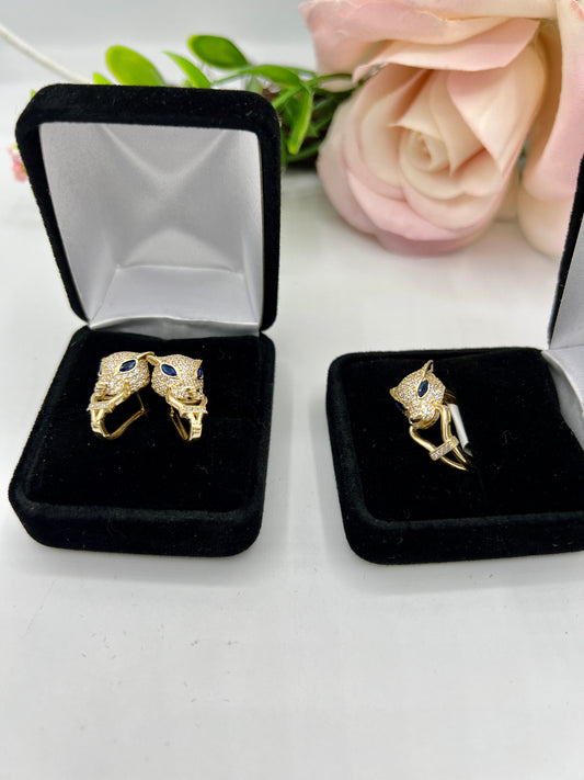 14K Panther Ring and Earring set by GDO