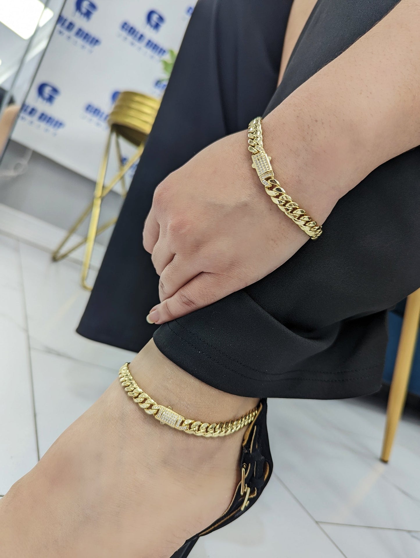 14k bracelet set (ankle and hand)