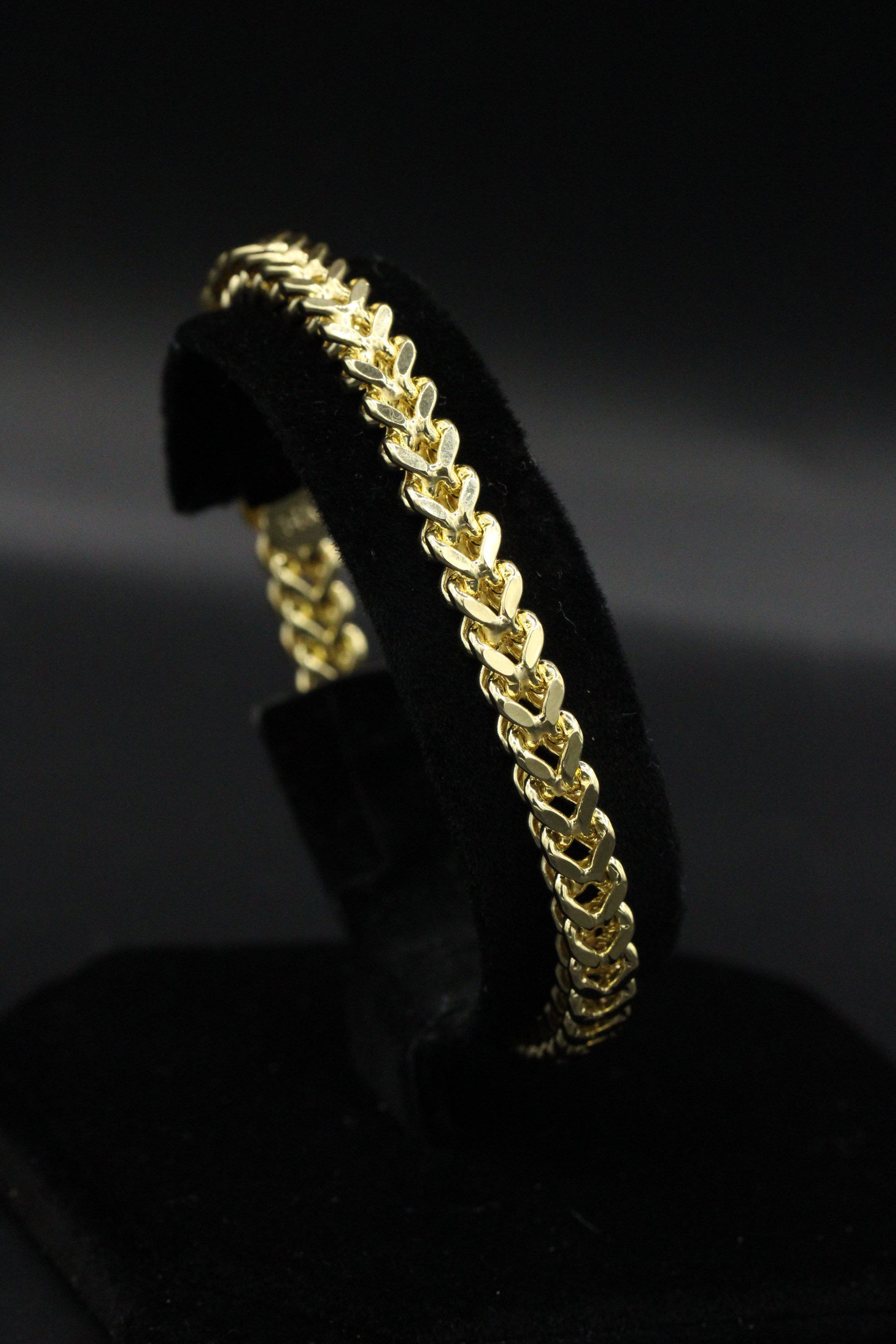 14k Hollow Franco Bracelet  by Gold Drip™ - Gold Drip Jewelry