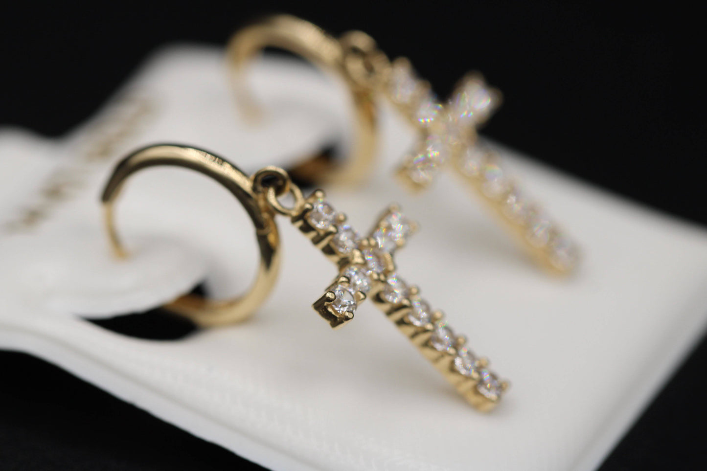 Cross Earrings 14k by Gold Drip ™ - Gold Drip Jewelry