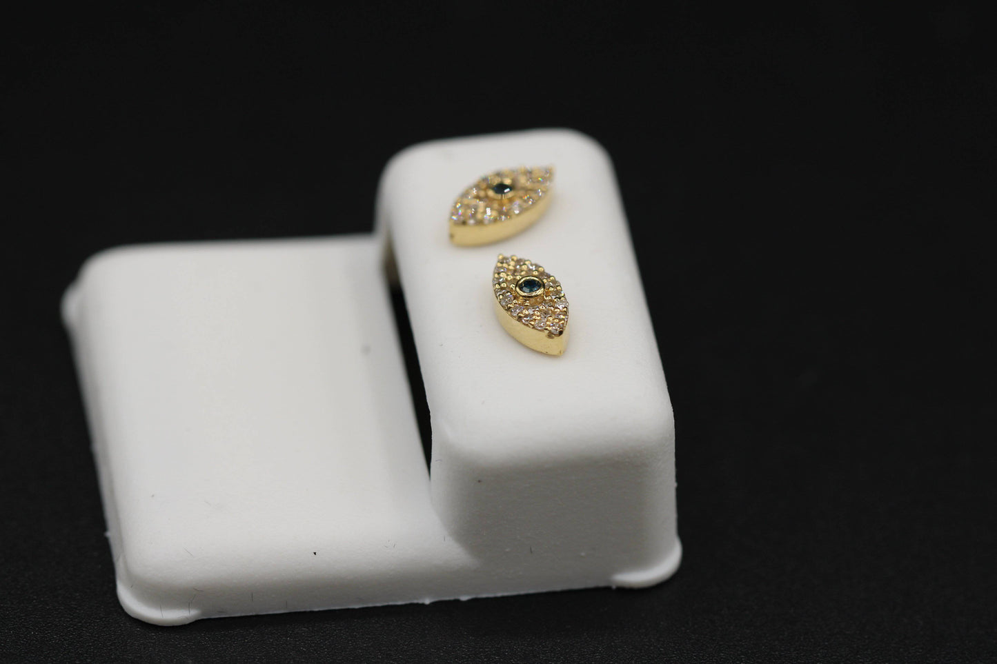 14k Diamond Eye Earrings Gold Drip ™ - Gold Drip Jewelry