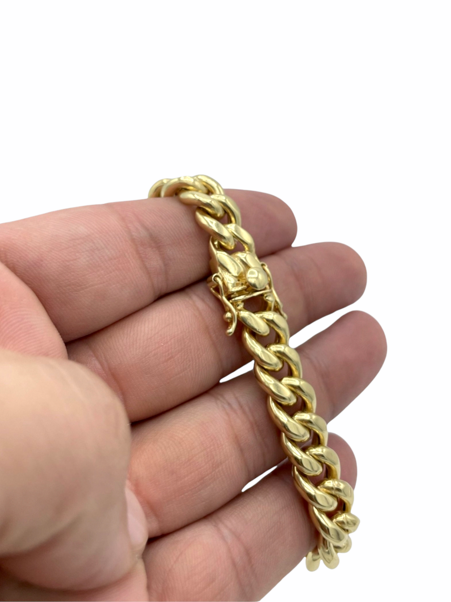 14K Semi-Solid Cuban Bracelet (11 mm - 8”) Yellow GOLD by GD ™ - Gold Drip Jewelry