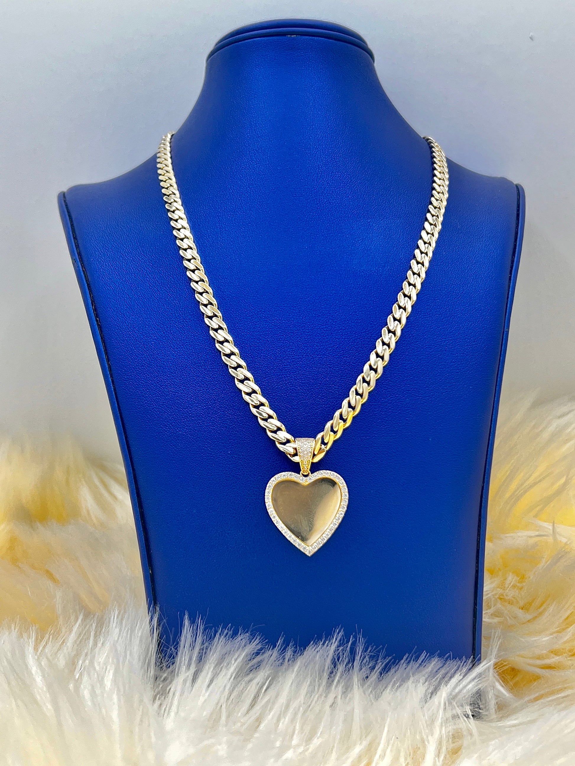 14K Choker + Heart 💜 Pendant by GD 18” - Gold Drip Jewelry