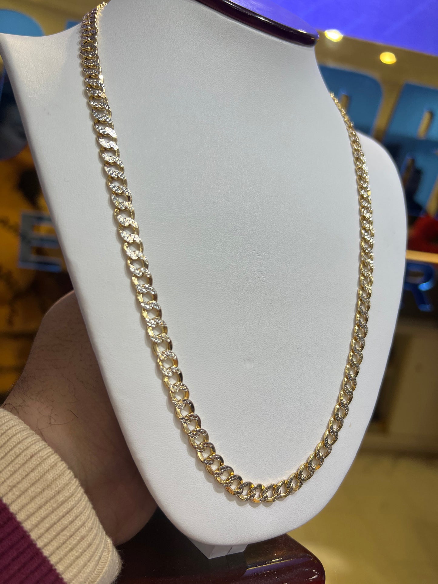 14k Hollow Cuban chain Two Tone - Gold Drip Jewelry