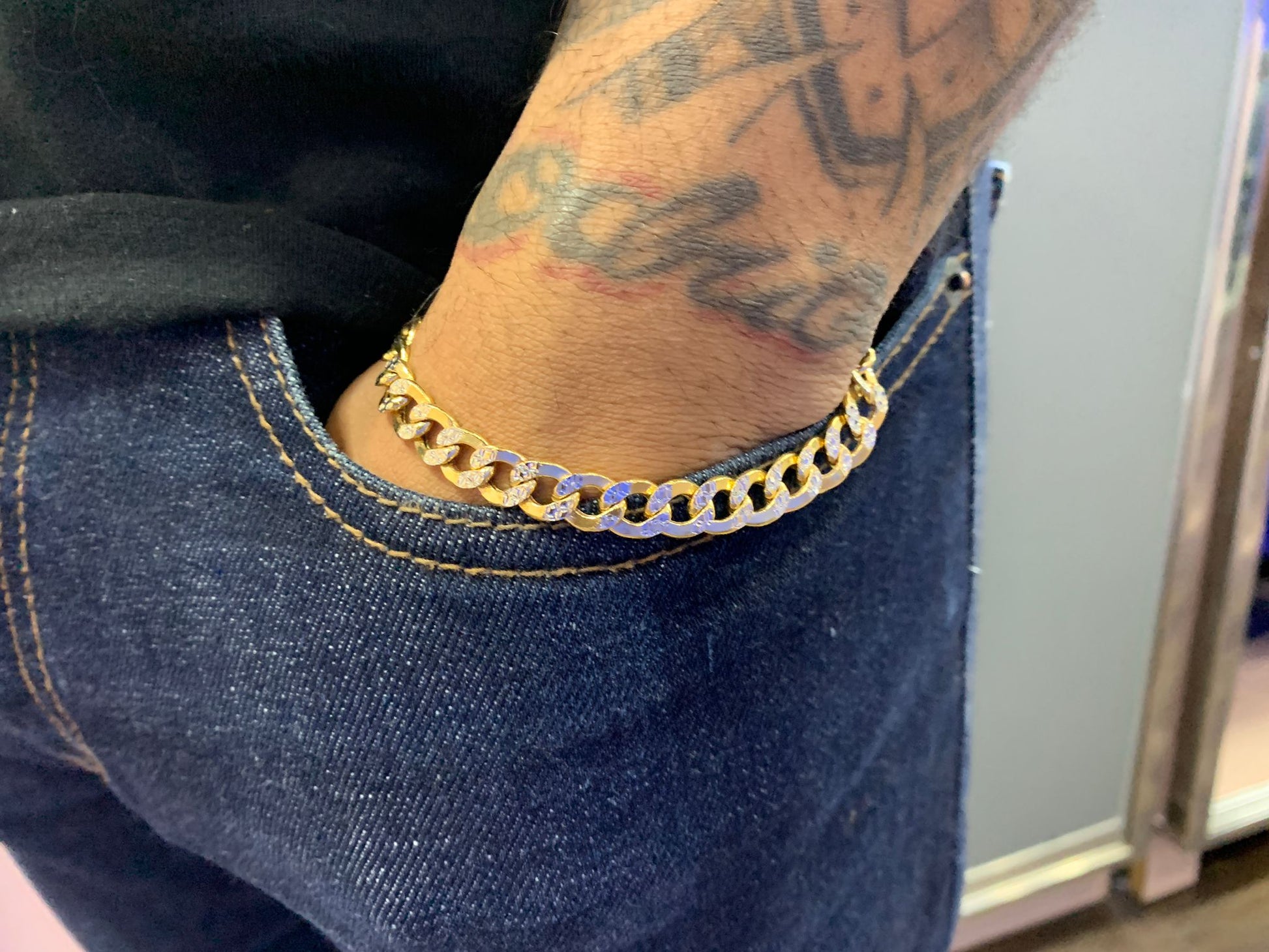 14K Cuban Bracelet two tone by GD - Gold Drip Jewelry