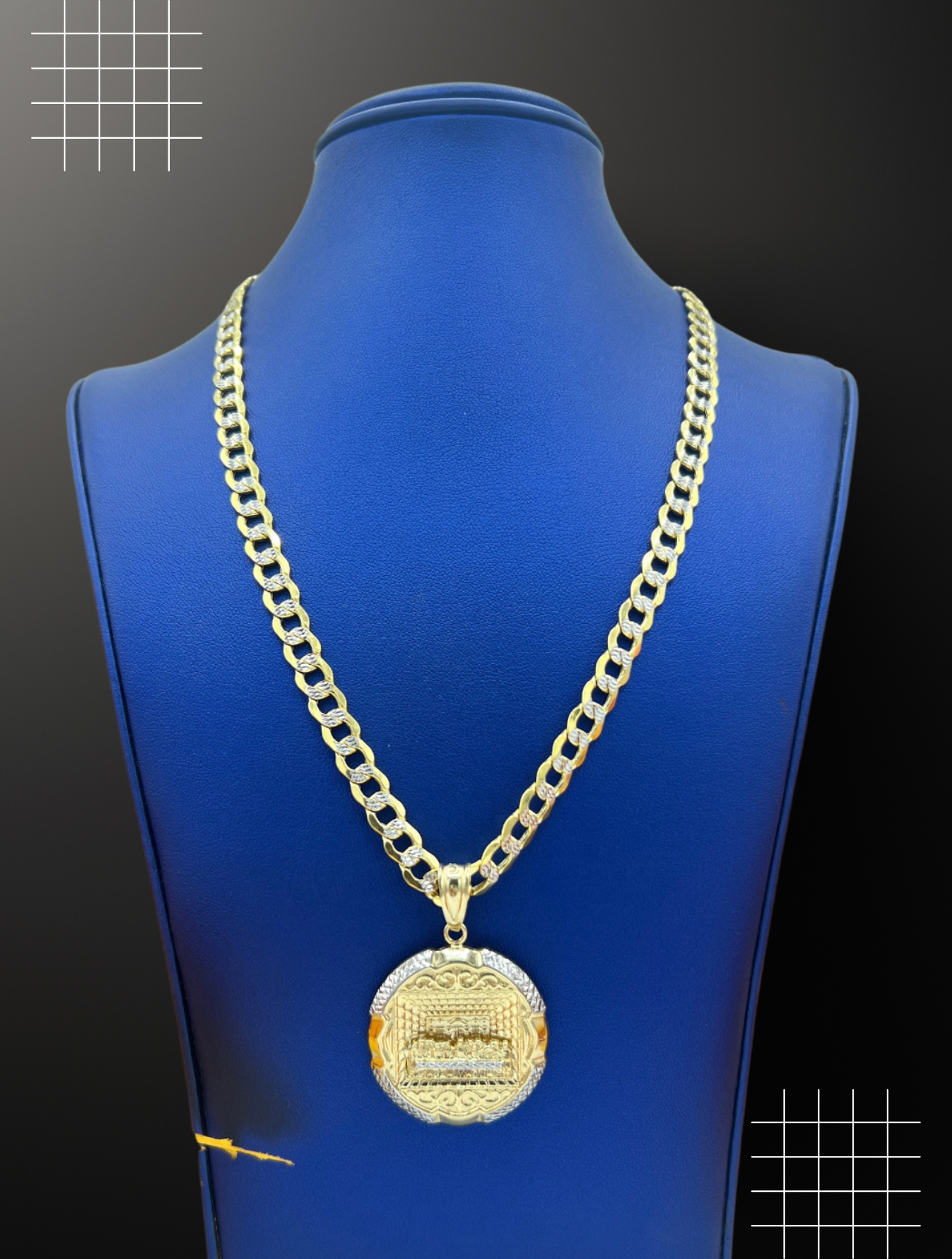 14K Last Super Pendant With Cuban Chain 2 tone by Gd